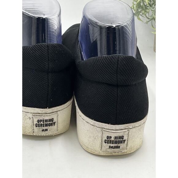 Opening Ceremony Black Platform Canvas Slip on Rubber Sole Sneakers Sz 40/9.5 - Picture 10 of 16